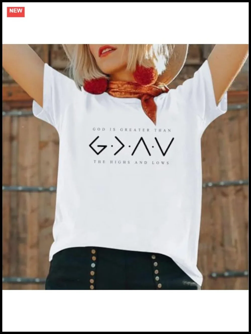 Faith Graphic Cotton Tee for Women Inspirational Bible Verse Short Sleeve